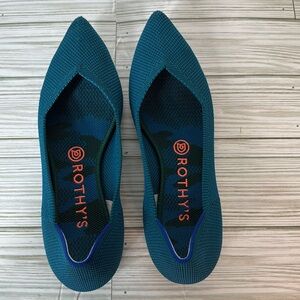 Rothy's Blue Flats Sleek Pointed Toe Flats size 8